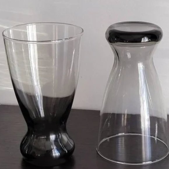 1960s Mid-Century Modern Smoked Glassware - Set of 2 - Picture 3 of 9